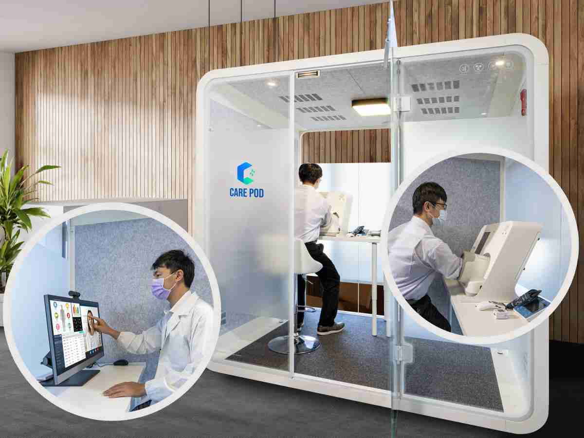 达擎于医疗科技展中展出＂远距诊疗舱＂，，，以因应医疗数字化及社会高龄化趋势下、、复诊及慢性病患等族群对于远距看诊需求逐渐升高所推出的创新整合方案。。。多功能合一、、、、高隐私性的远距诊疗舱可根据病患端与医师端的不同需求，，提供弹性化及客制化功能，，节省医生和病患的精力及时间